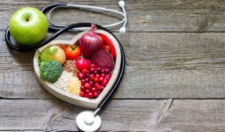 Fruit Vegetables heart with stethoscope