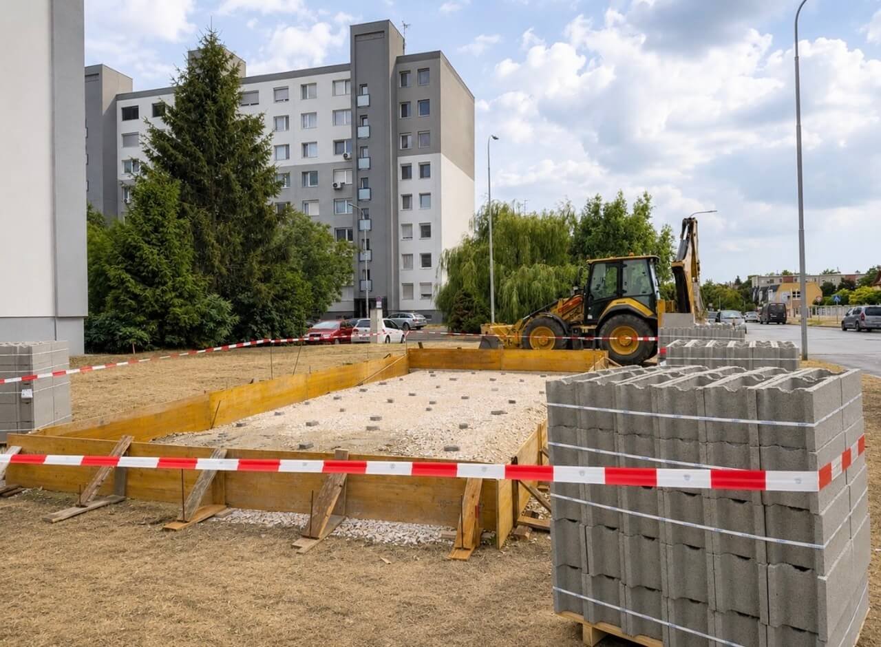 Hat új kukatároló épül Komáromban - cél a rendezettebb városkép 2 Kukak3 1